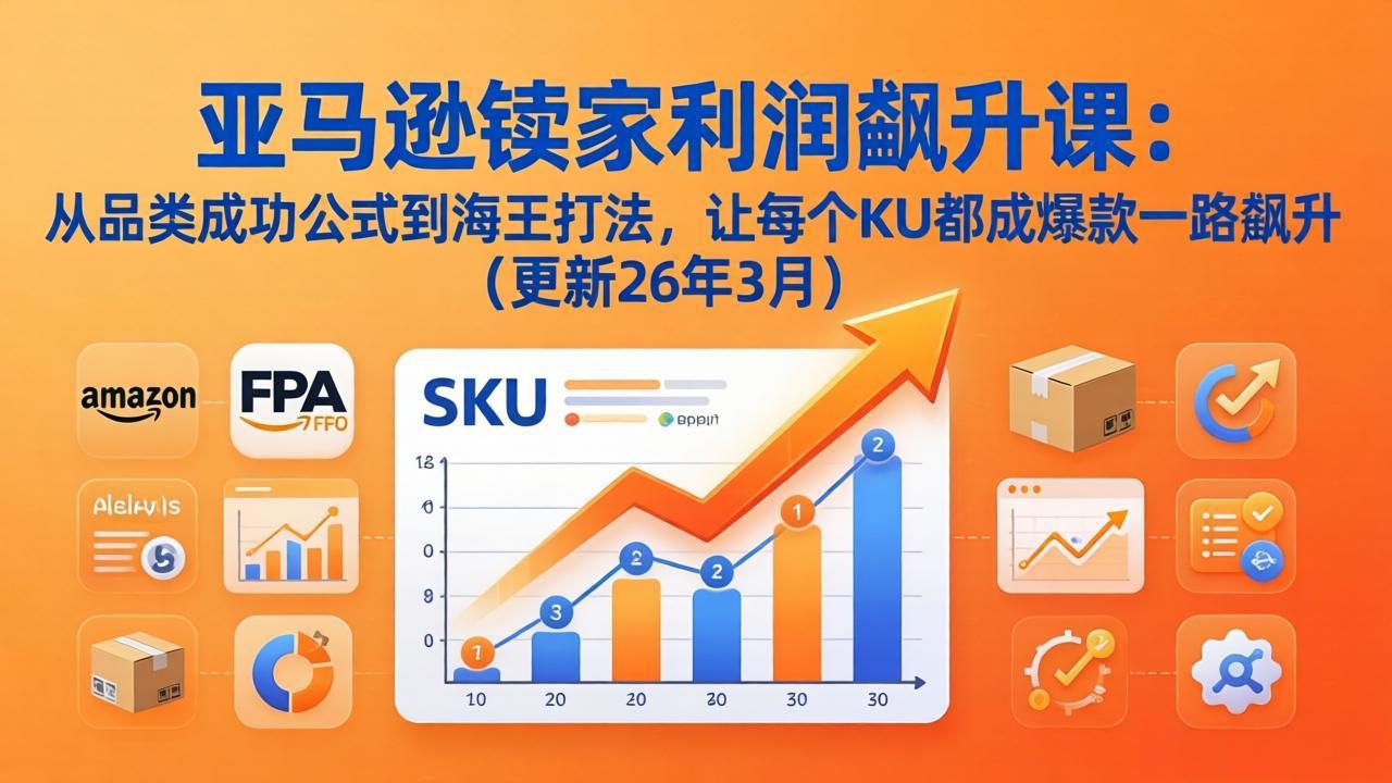 亚马逊卖家利润飙升课:从品类成功公式到海王打法,让每个SKU都成爆款一路飙升(更新26年3月-极光网创