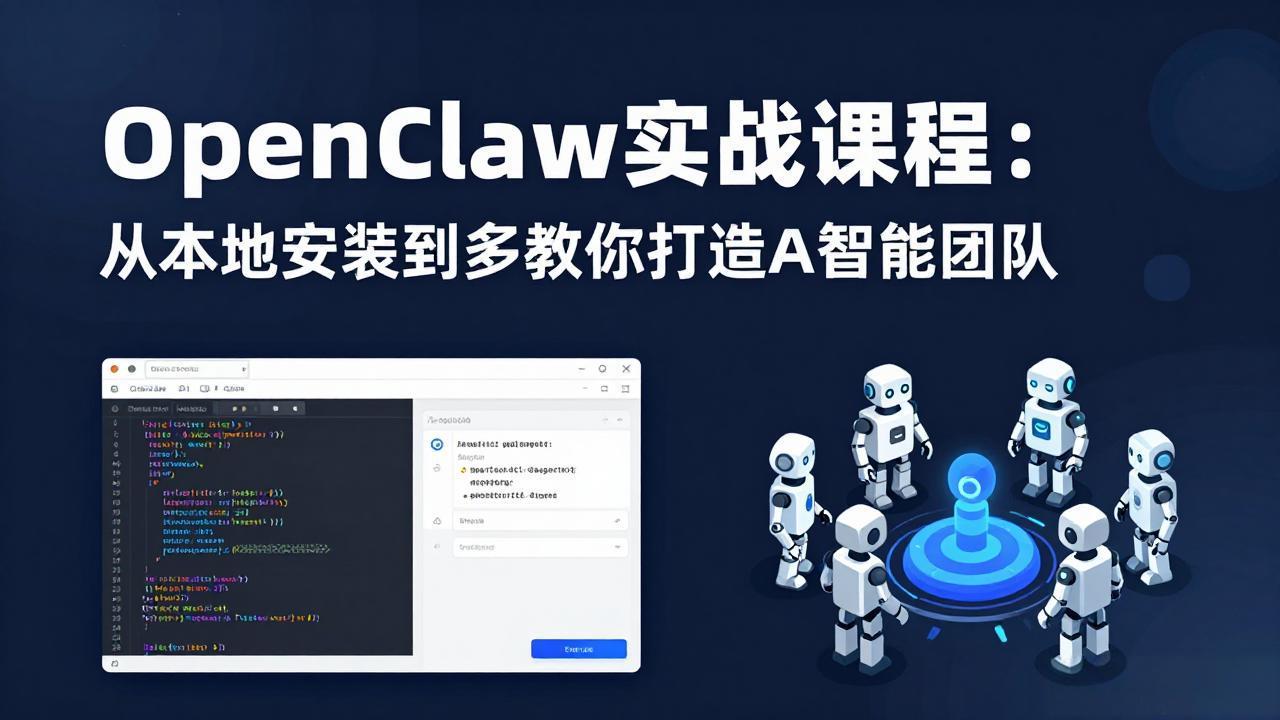 OpenClaw实战课程：从本地安装到多Agent协同，手把手教你打造AI智能团队-极光网创