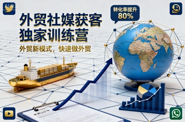 外贸社媒获客独家训练营，外贸新模式，快速做外贸(更新26年3月)-极光网创