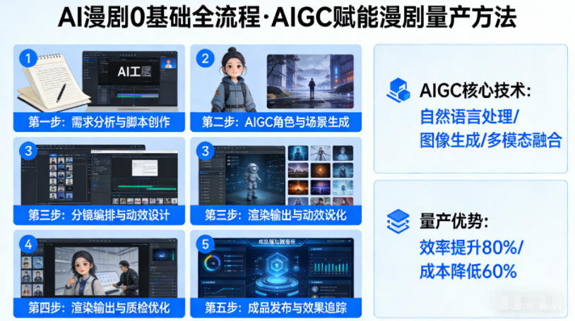 AI漫剧0基础全流程，快速掌握AIGC赋能的漫剧量产方法-极光网创